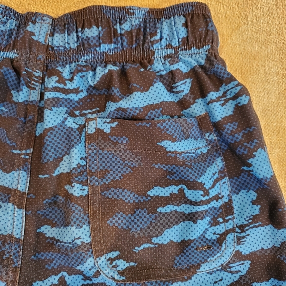 Speedo Boys Swim Trunk Board Short Blue Navy Camo Size M 10 12 - Picture 3 of 7